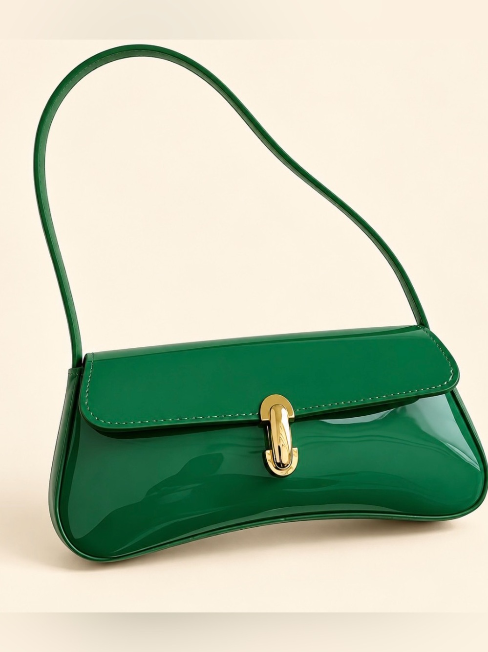Green Patent Leather Shoulder Bag
